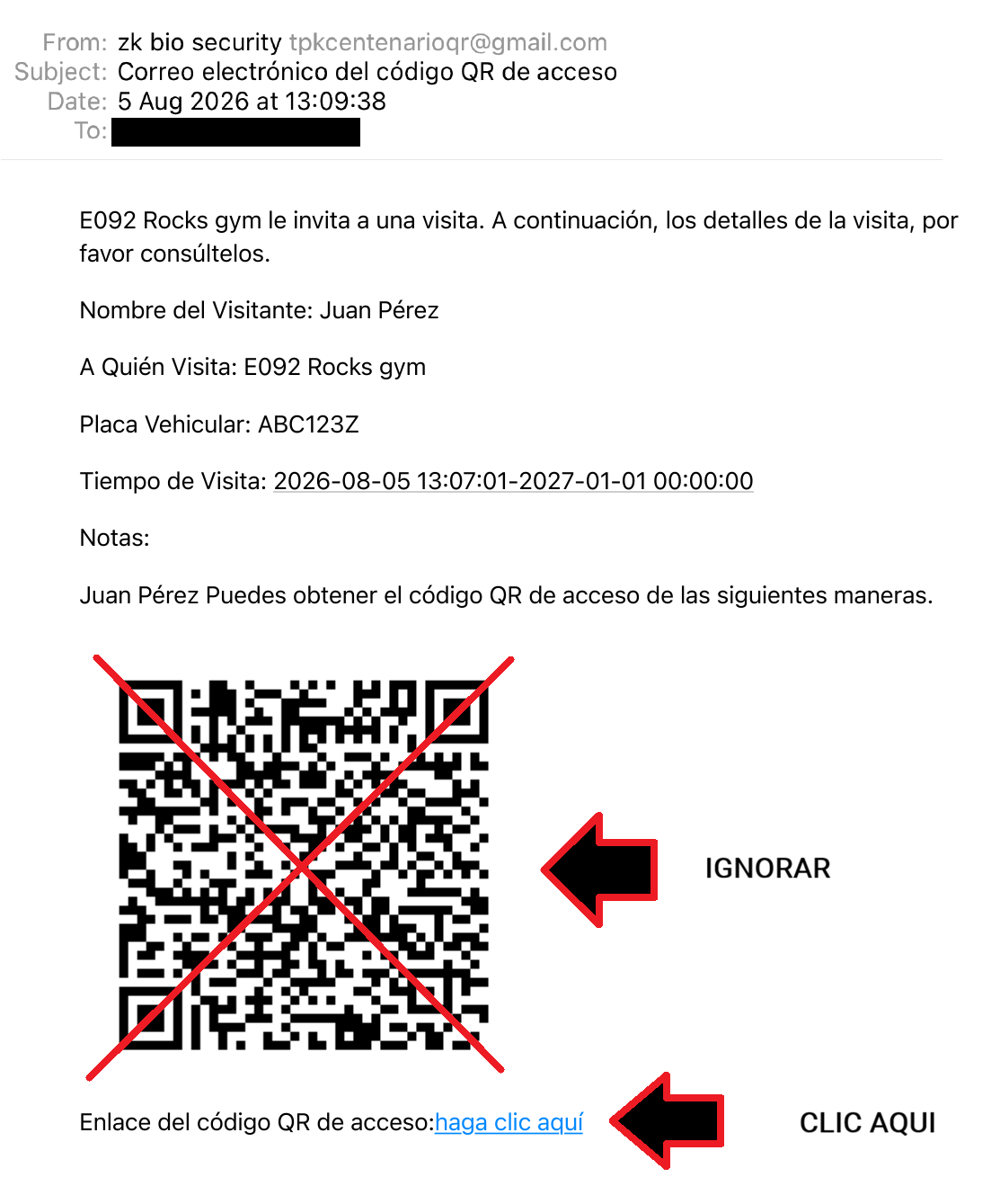 Correo de acceso
